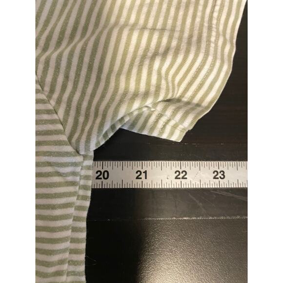 Erika Womens Top Small Green Striped Floral Embroidered Cottagecore FLAW Y2K - Picture 6 of 8